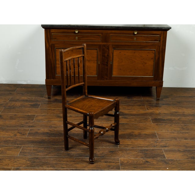 Set of Eight English 1880s Oak Dining Room Side Chairs with Spindle Motifs For Sale - Image 4 of 8
