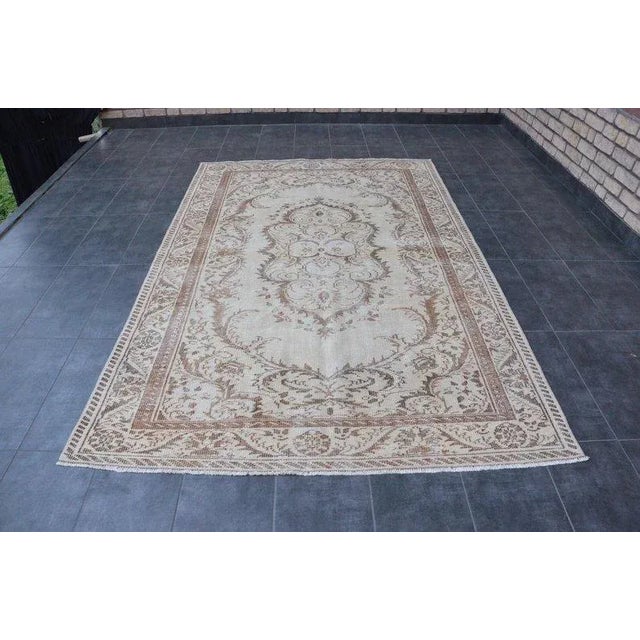 1960s Beige Floor Rug For Sale - Image 11 of 11
