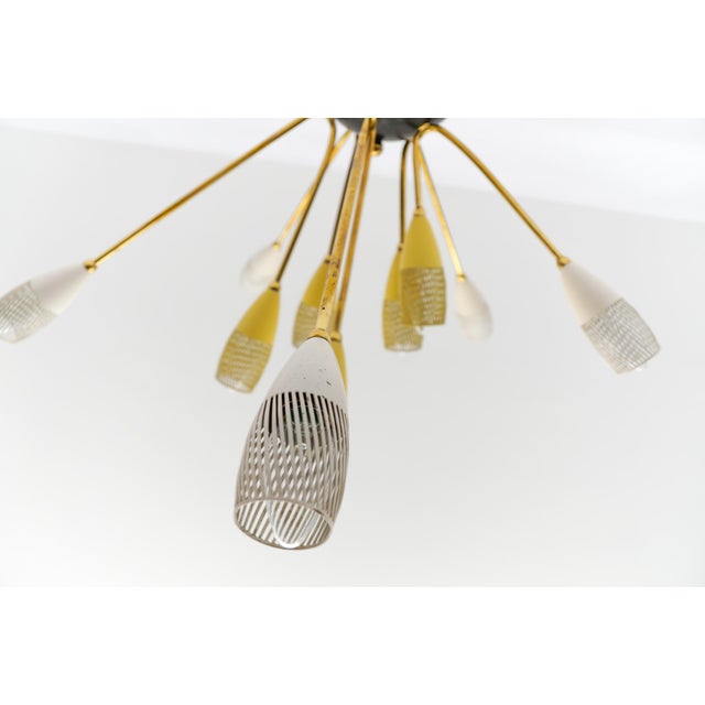Gold Sputnik Ceiling Lamp in the style of Arteluce, Italy, 1950s For Sale - Image 8 of 18