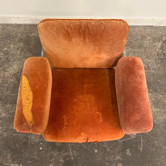 Metal 1970s Italian Pol Flex Artegna Lucite & Chrome Lounge Chair For Sale - Image 7 of 12