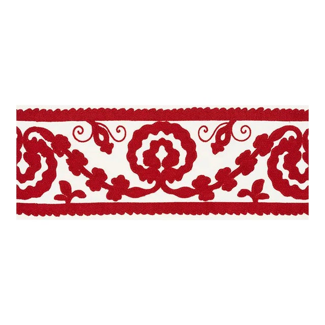 Sample - Schumacher Ashbury Tape in Red For Sale