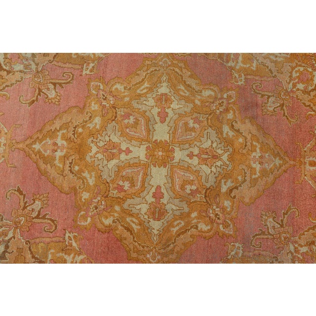 Antique Indian Amritsar Rug in Acidic Yellow, Pink and Ivory With Medallion For Sale - Image 11 of 14