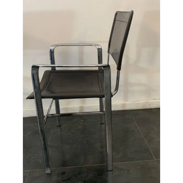 Set of Cidue Armchairs in Steel and Leather from Cidue For Sale - Image 11 of 14