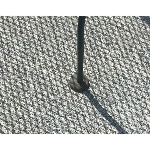 Mid 20th Century Woodard Wrought Iron Small Round Occasional Side Garden Patio Table Mesh Top For Sale - Image 9 of 12