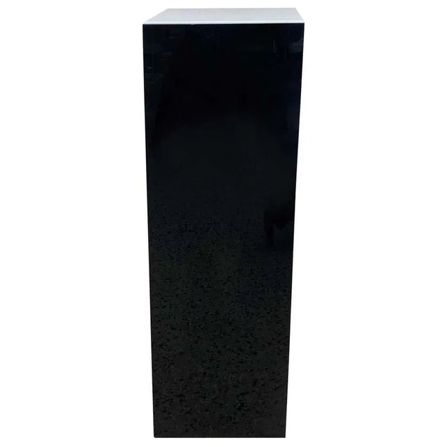 36" Pedestal Illuminated Black and White Lucite For Sale - Image 12 of 12