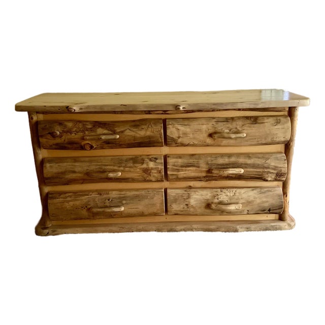 Rustic Aspen Log Dresser For Sale
