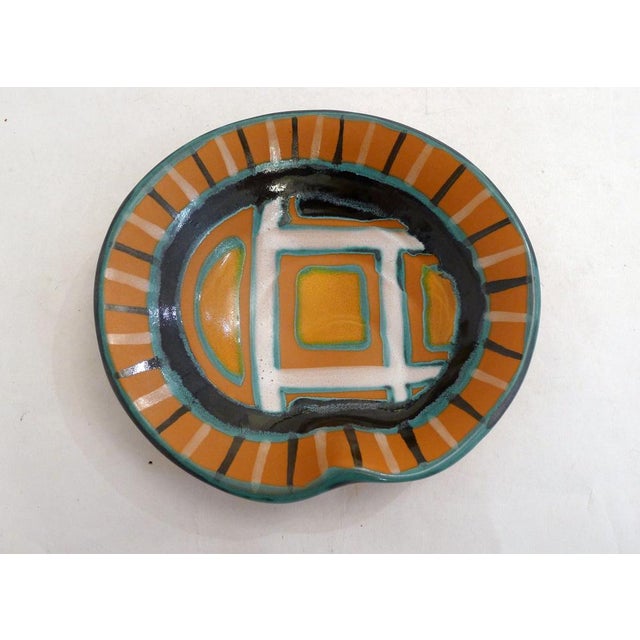 1960s Mid-Century Enameled Bowl with Graphic Decoration by G. Fourmaintraux, 1950s For Sale - Image 5 of 13