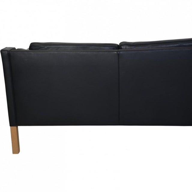 2213 Three-Seater Sofa in Black Leather by Børge Mogensen, 2012 For Sale - Image 16 of 18