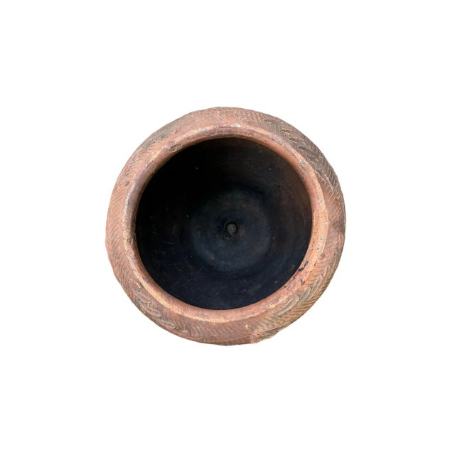Shabby Chic Vintage Terracotta Hand Thrown Planter For Sale - Image 3 of 12