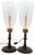 Wood Georgian Style Mahogany & Brass Candlestick Lamps With Hurricane Shades - A Pair For Sale - Image 7 of 18