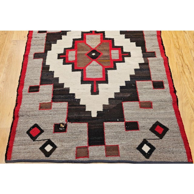 Vintage Native American Navajo Rug, Wool & Cotton, Geometric Medallion Design, 3x4 For Sale - Image 9 of 14