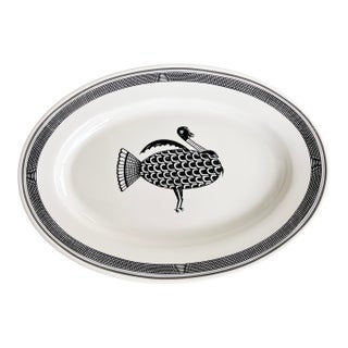 Vintage Pipestone Mimbreño Santa Fe Railroad Turkey Oval Serving Platter For Sale