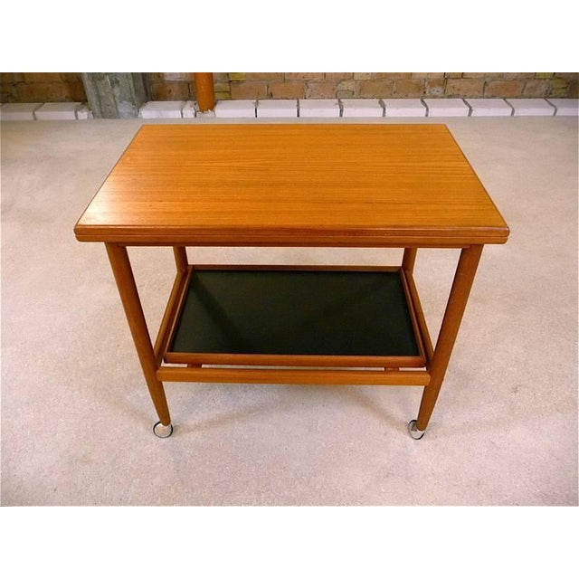 Folding Top Teak Serving Trolley by Arrebo Møbler For Sale - Image 4 of 8