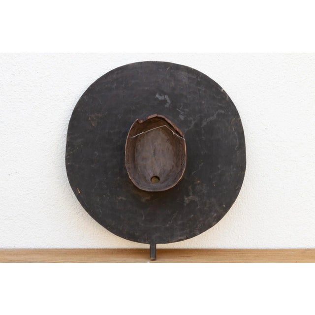 Brown Vintage Finely Carved Tribal Mask For Sale - Image 8 of 9