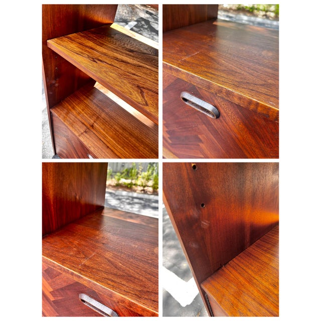 Mid Century Danish Modern Herringbone Room Divider or Dry Bar For Sale - Image 15 of 18