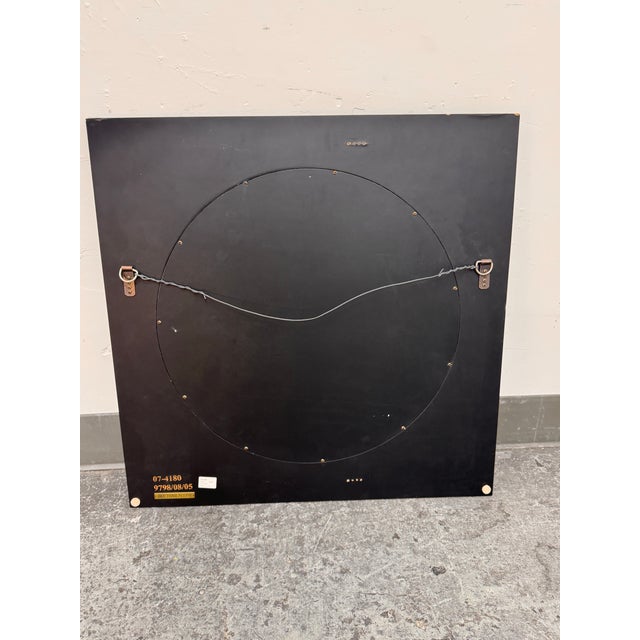 Wood Ethan Allen Classical Roundel Square Wood Wall Mirror For Sale - Image 7 of 12