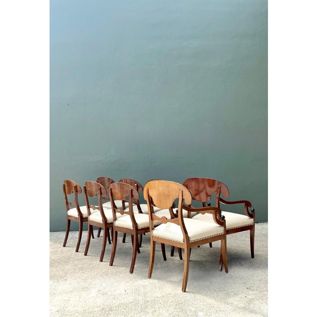 Vintage Biedermeier Flame Dining Chairs - Set of 8 For Sale - Image 13 of 17