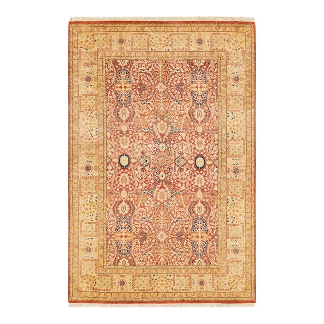 Orange Mogul, One-of-a-Kind Hand-Knotted Area Rug in Orange, 4' 9" x 7' 1" For Sale - Image 8 of 8