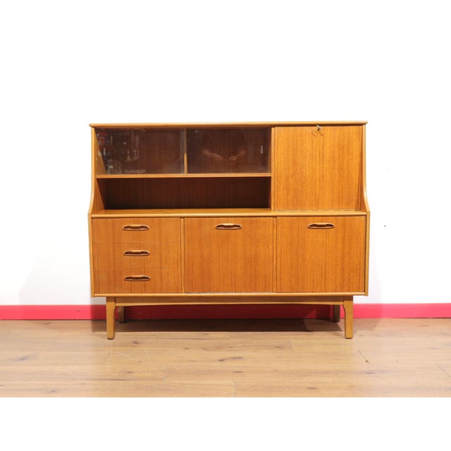 Mid Century Midern Vintage Teak British Tall Credenza Buffet For Sale - Image 13 of 15