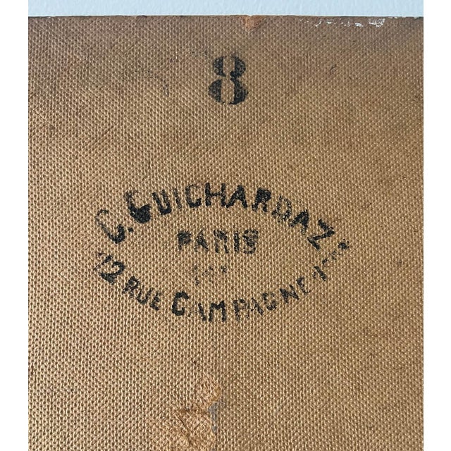 Red 1930s Parisian Impressionist Still Life of Fruit on Chair For Sale - Image 8 of 9