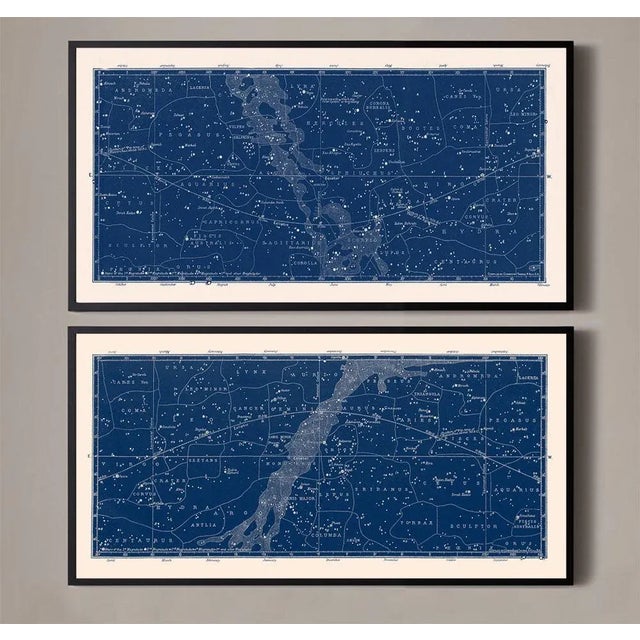 Industrial Nautical Constellation Map Prints - A Pair 30" X 60" For Sale - Image 3 of 9