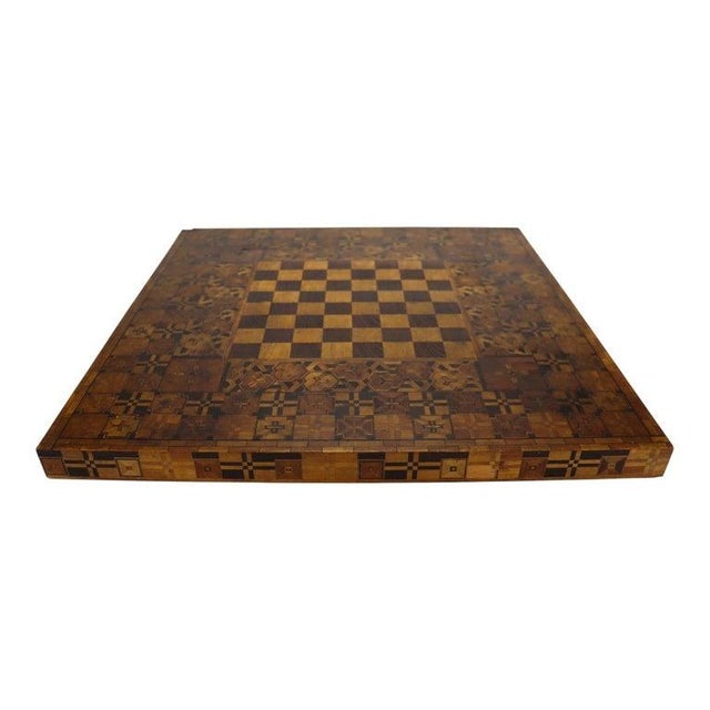 1900 - 1909 Folk Art Game Board With Intricate Parquetry Work C1900 For Sale - Image 5 of 6