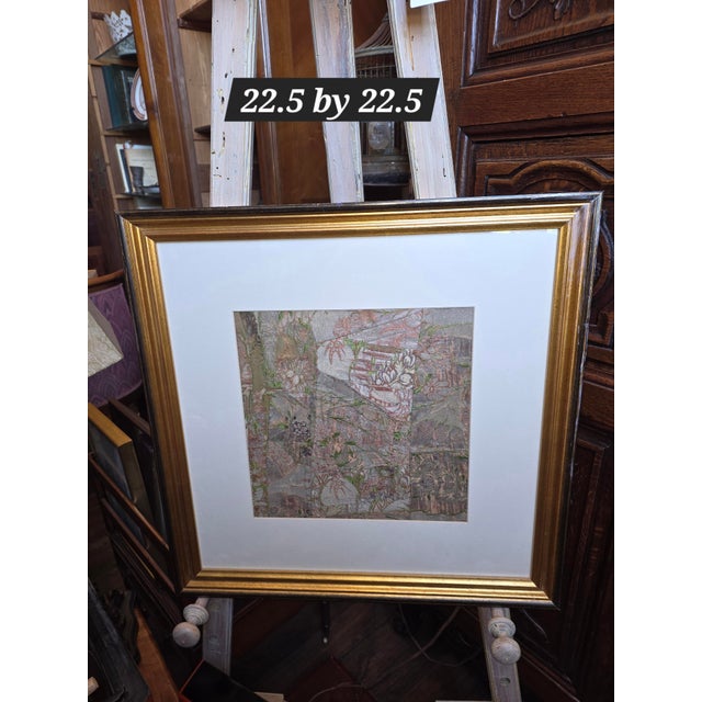 Rustic European 18th Century Metalic Thread Brocade Fragment Framed For Sale - Image 3 of 8