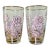 Vintage Libbey “Rose Bouquet” Gold & White Tumblers- A Pair For Sale