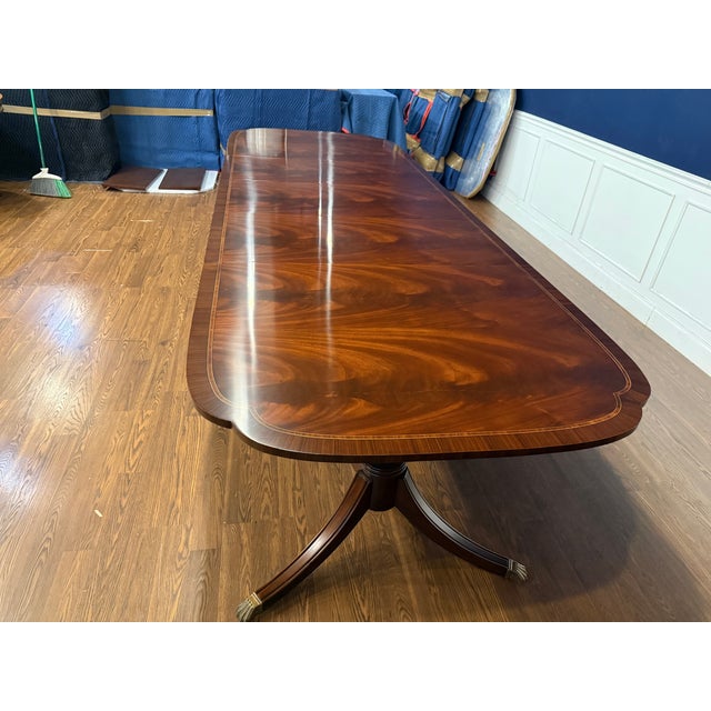 Classic Mahogany Scallop Cornered Dining Table by Leighton Hall - Showroom Sample For Sale - Image 13 of 16