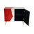 Dresser with Two Wooden Doors in Red and White Glass, 1980s For Sale - Image 6 of 7