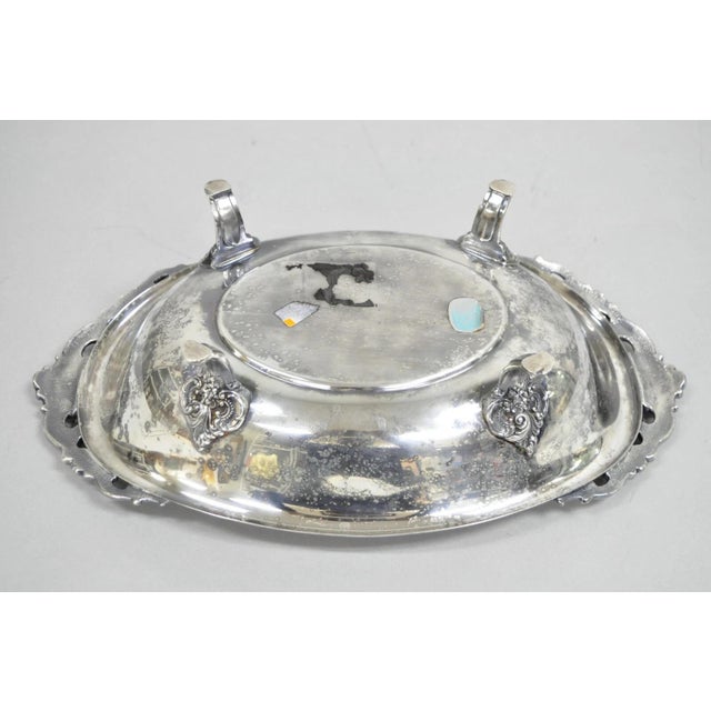 Vintage Baroque by Wallace Victorian Silver Plated Footed Centerpiece Fruit Bowl For Sale - Image 9 of 12