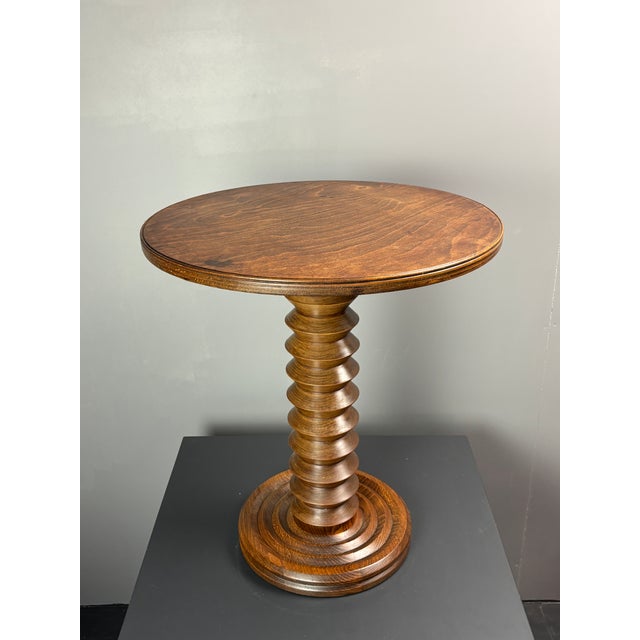 1950s Mid-Century Brutalist French Wood Turned Winepress Side Table in the style of Charles Dudouyt, 1950s For Sale - Image 5 of 12