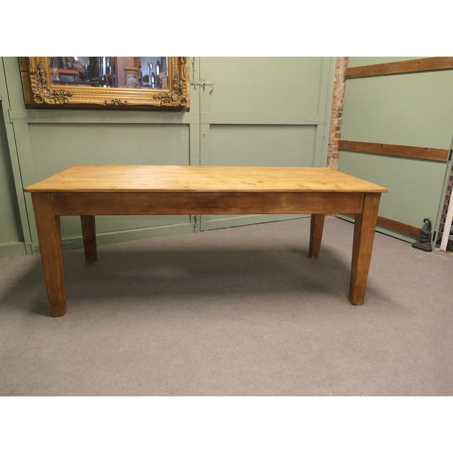 19th Century Pine Kitchen Dining Table This is a very substantial piece, the pine is smooth and has a very nice look, it...
