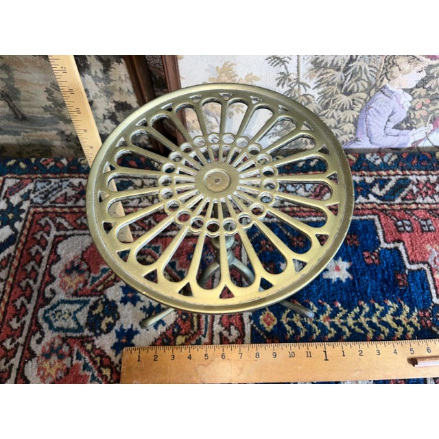 The cutest little trivet you’ll ever see. Beautifully aged solid brass with a soft warm patina. A very versatile piece...