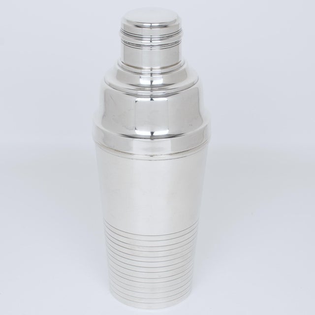 1940s 1940s Art Deco Silver Plate Cocktail Shaker by Silversmith Boulanger Paris For Sale - Image 5 of 9