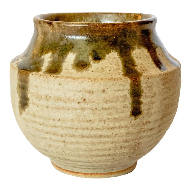 Late 20th Century Studio Pottery Drip Pot Vase, Signed For Sale