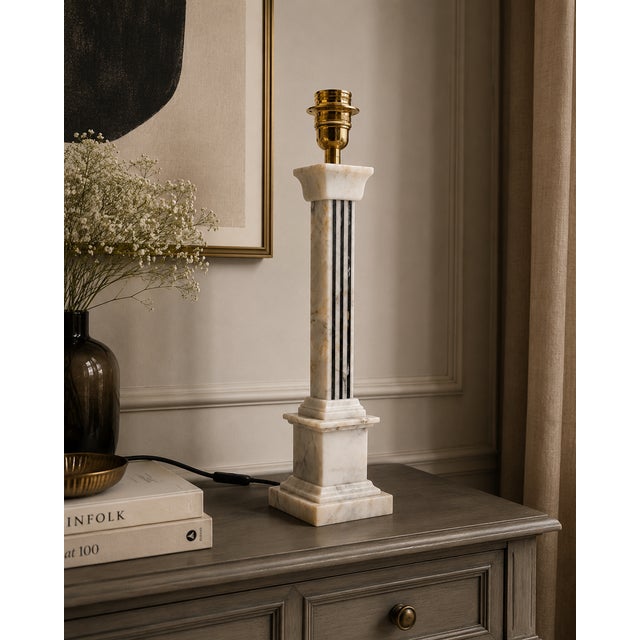 Volterra Alabaster Column Table Lamp, 1960 For Sale - Image 3 of 7