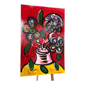 1970s Peter Keil Large Scale Flowers Painting