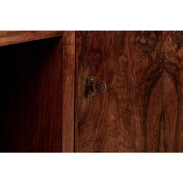 Antique Art Deco Italian Walnut Wood Credenza Cabinet For Sale - Image 10 of 12