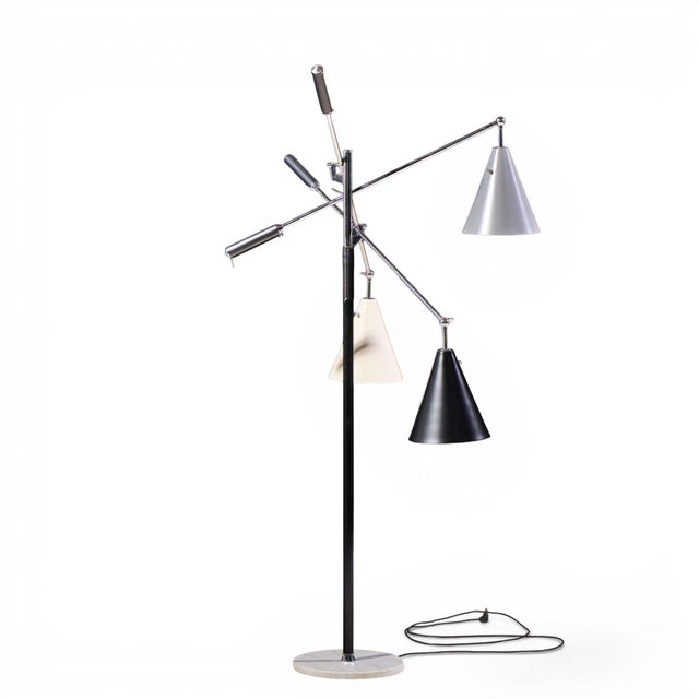 Angelo Lelli for Arredoluce Triennial Mid Century Italian Floor Lamp The approximate measurements of this lamp are: 34...