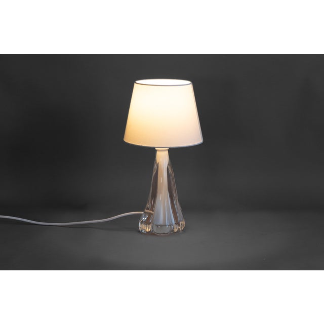 Cream Swedish Glass Table Lamp, 1960 For Sale - Image 8 of 8