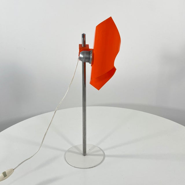 Space Age Adjustable Orange Desk Lamp, 1970s For Sale - Image 6 of 9