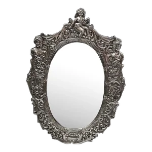 Large Ornate English Sterling Table Picture Frame With Figures