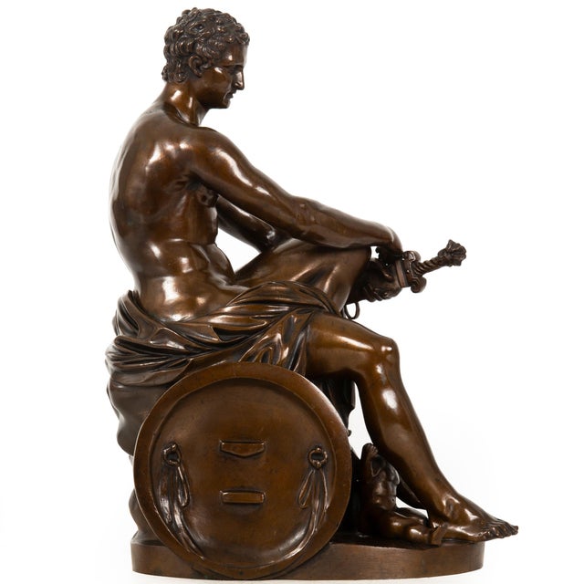 19th Century Grand Tour 19th Century Italian Bronze Sculpture Ludovisi Mars After Antique For Sale - Image 5 of 17