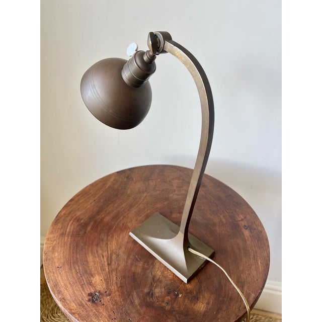 Early 20th Century Art Deco Brass Table Lamp, France For Sale - Image 12 of 15