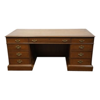 Rway Furniture of Sheboygan, Wi Solid Mahogany Traditional Style 73" Executive Office Desk For Sale