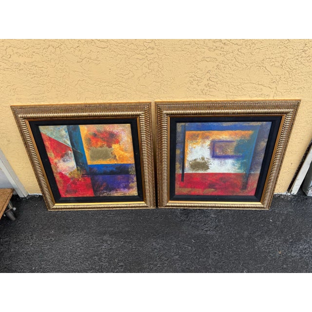 1970s Framed Abstract Art. Signed Kati Roberts - Set of 2 For Sale In West Palm - Image 6 of 6