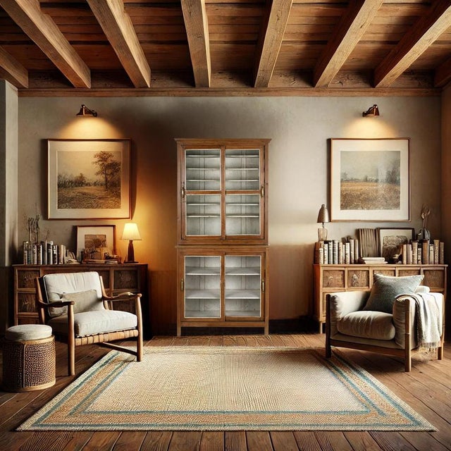 This magnificent solid wood china cabinet is the epitome of rustic charm and traditional craftsmanship. Measuring 198 cm...