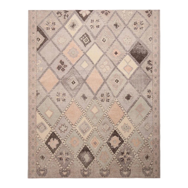 Rug & Kilim’s Oversized Desert Rug in Pink and Blue, 12x14 For Sale