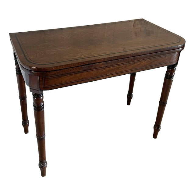 Antique George III Mahogany Card Table, 1820s For Sale